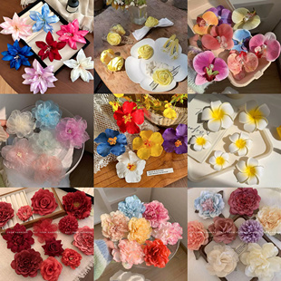 Willa｜夏季 氛围感度假风花朵发夹侧边夹头花仿真花头饰海边发饰