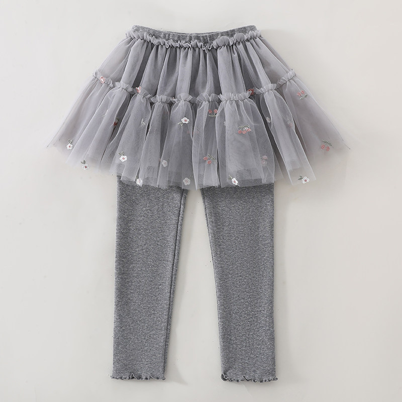 儿童裤子2025春秋新款公主裤裙纱裙女童裙裤弹力网纱裙打底裤长裤