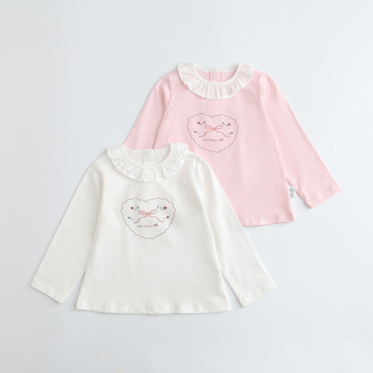 儿童春秋打底衫女童印花纯棉T恤长袖童装洋气圆领上衣女宝宝衣服