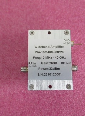 10MHz-40GHz 噪声系数6dB 2.4mm 射频高频宽带放大器 26dB 23dBm