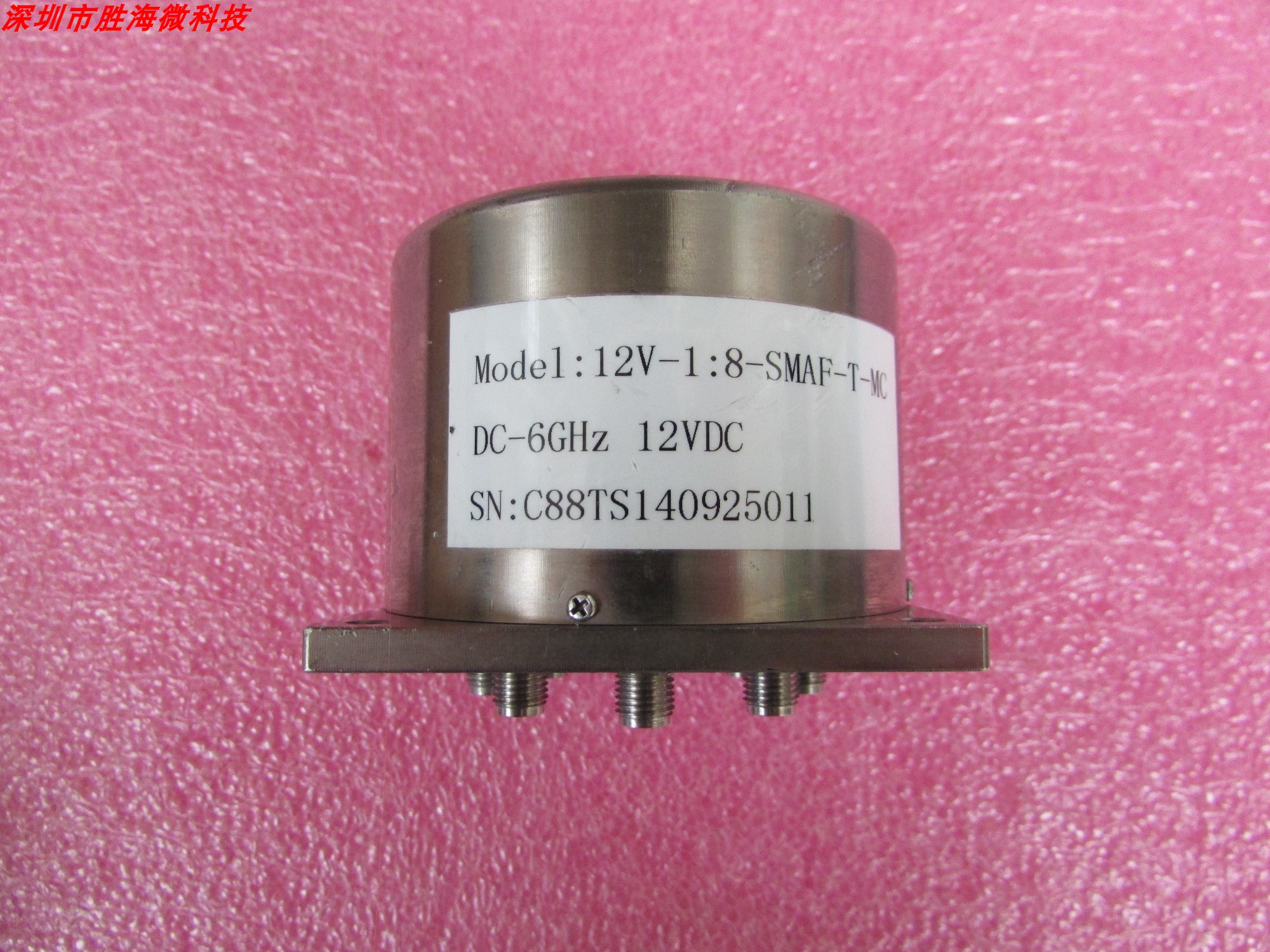 12V-1：8-SMAF-T-MC DC-6GHz 12V SP8T SMA RF 射频微波同轴开关