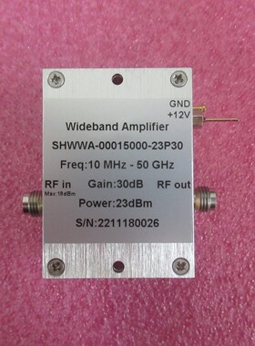 10MHz-50GHz 30dB PIdB:23dBm 1.85mm母 射频 宽带中功率放大器