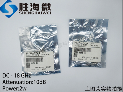 M/A-COM 2082-6340-10 DC-18G 10dB 2W SMA 射频 固定衰减器