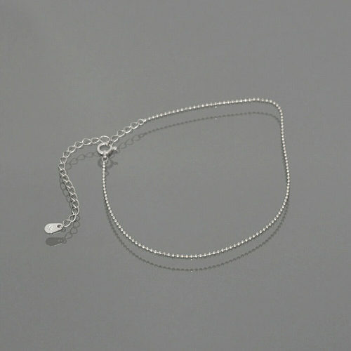 日本Pt850铂金脚链气质时尚切面圆珠链光珠链豆豆链脚饰丨宽1.0mm