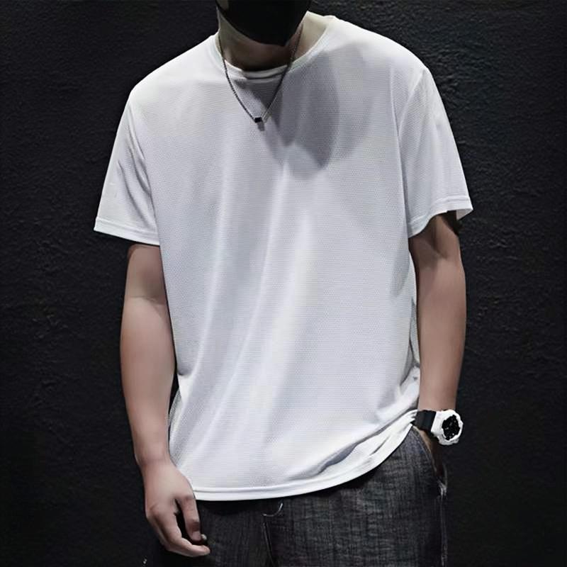 夏季冰丝短袖恤男新款透气跑步