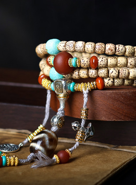 原创设计新国风原生态星月菩提子手串民族风文玩首饰佛珠饰品送礼