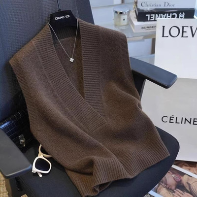 欧货高端大V领羊绒针织马