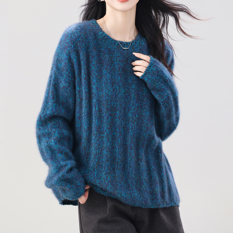 秋冬新款圆领花纱拉绒羊