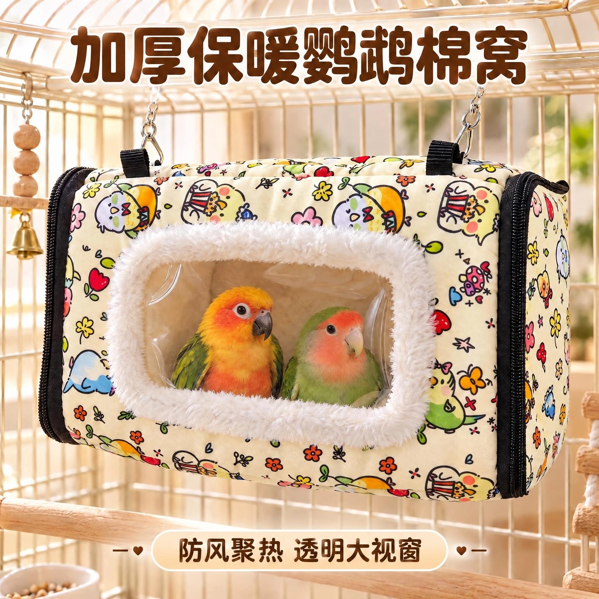 小太阳鹦鹉保暖棉窝冬天鸟窝睡窝过冬神器保温和尚牡丹玄凤鸟巢房