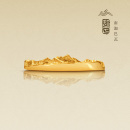 超定 纯金戒指小众手饰定制情侣对戒520礼 日照金山南迦巴瓦峰