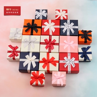 3SDH蝴蝶结丝带首饰包装盒礼品盒饰品收纳盒子多用天地盖纸盒