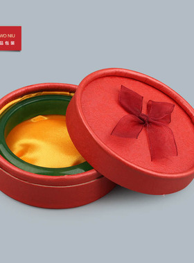 02XYH可定制LOGO大圆盒手镯盒蝴蝶结包装盒手链盒佛珠盒首饰盒