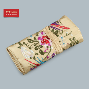 4SSJ花鸟图案绣花首饰卷包锦囊首饰袋饰品收纳袋礼品包首饰包