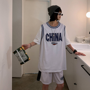美式宽松休闲运动服男篮球服潮216C-P65图片