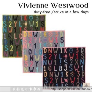 外贸日单纯棉毛圈提花 Vivien 西太后土星 朋克风手帕小方巾