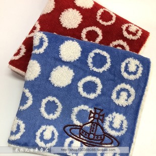 日单外贸土星 地球仪 纯棉剪绒刺绣提花西太后手帕小方巾