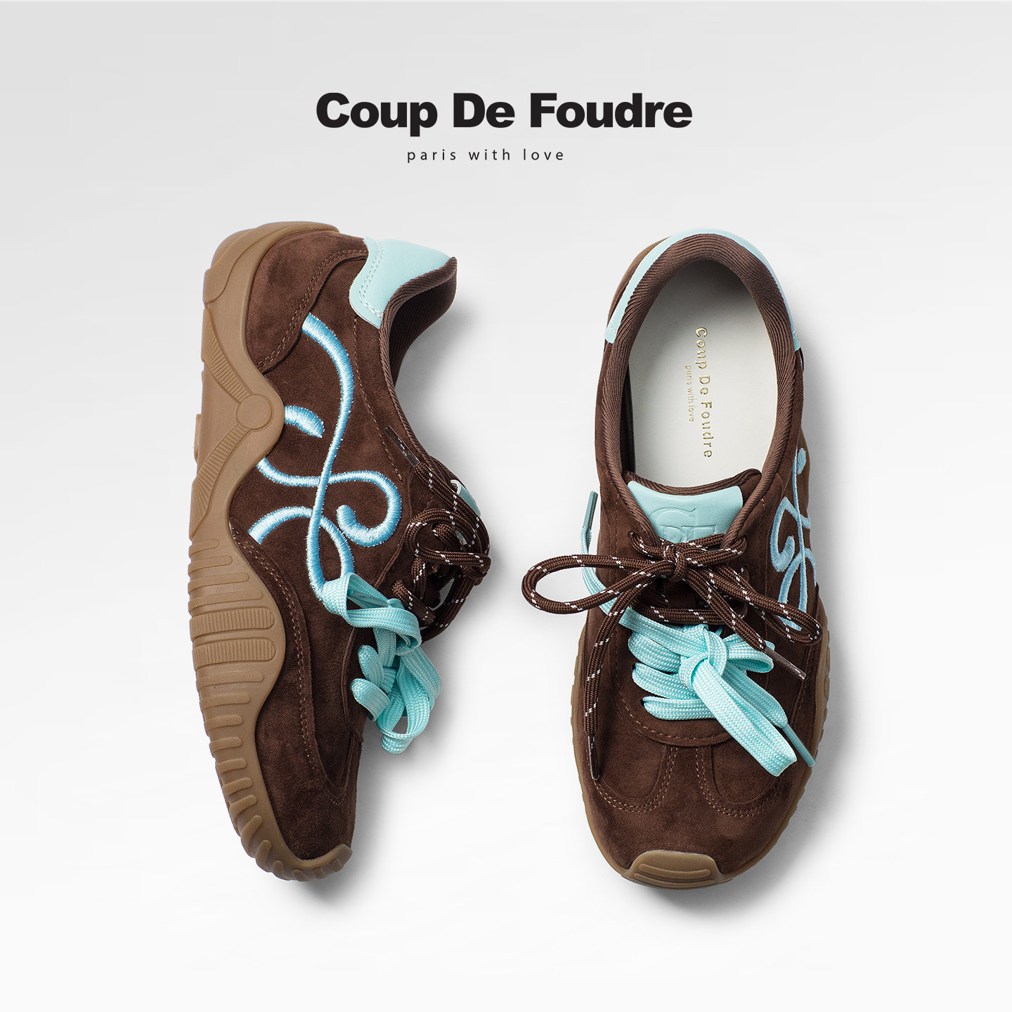 CDF女鞋2026春新款真皮时尚撞色德训鞋简约轻便拼接厚底休闲鞋女