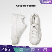 轻奢时尚 运动休闲鞋 秋季 CDF女鞋 真皮百搭厚底松糕小白鞋 爆款 单鞋