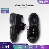 简约休闲厚底水钻蝴蝶结女鞋 CDF女鞋 时尚 潮流老爹鞋 2025秋季 新款