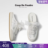 珍珠蝴蝶结蕾丝包头半拖鞋 CDF女鞋 女 时尚 ins风德训鞋 2025夏季 新款