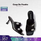 2025夏季 新款 百搭真皮气质时装 CDF女鞋 拖鞋 水钻露趾简约外穿凉拖