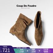 复古潮流褶皱堆堆靴时尚 CDF女鞋 秋冬季 简约百搭瘦瘦靴西部靴女