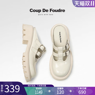 女外穿玛丽珍单鞋 CDF女鞋 真皮百搭松糕厚底包头拖鞋 新款 轻奢夏季