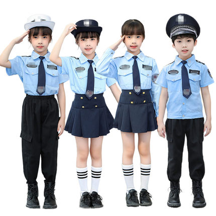 儿童警服警察服警装备服套装男童警官服小交警交通服装角色扮演服