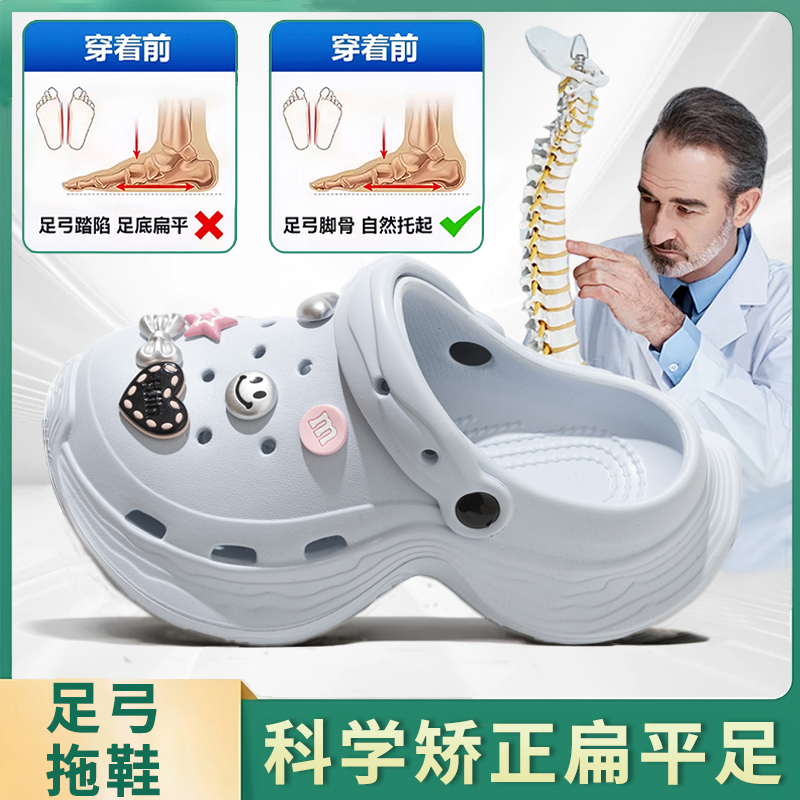 厚底洞洞鞋女款2025新款夏季外穿足弓支撑eva防滑防臭包头凉拖女