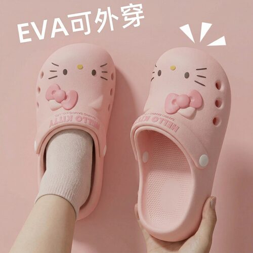 HelloKitty儿童洞洞鞋女童拖鞋夏