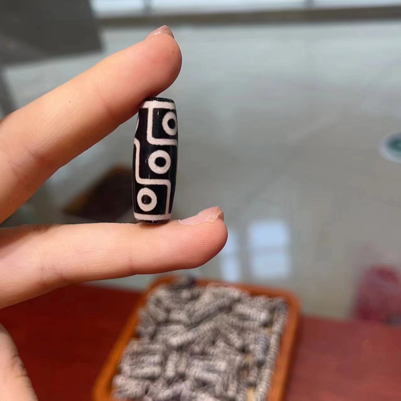 复古黑玛瑙9眼天珠配饰珠宝文玩配件饰品散珠隔珠吊坠天然玛瑙