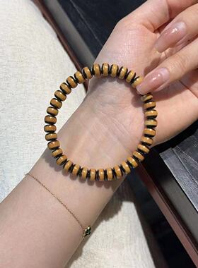 高端橄榄核镶铜丝椰蒂盘珠手串DIY文玩配饰手串配件精品单圈