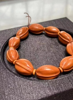 新品橄榄核鲨鱼背大枣手串diy项链文玩佛珠手链配饰品约14x23mm
