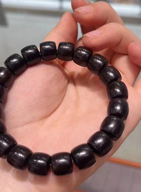 黑檀直切老型珠单圈手串男女念珠高密老型桶珠新中式国风古风手链