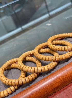 精品纯手工沉水桃核药片直切手串文玩手串盘玩男女手串小红书爆款