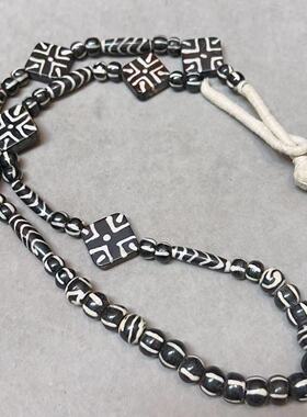 藏式风格邦迪克珠子复古项链毛衣链个性老木化珠