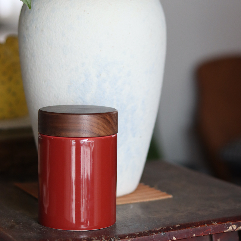 造悟堂木盖旋钮式收纳罐干果茶叶