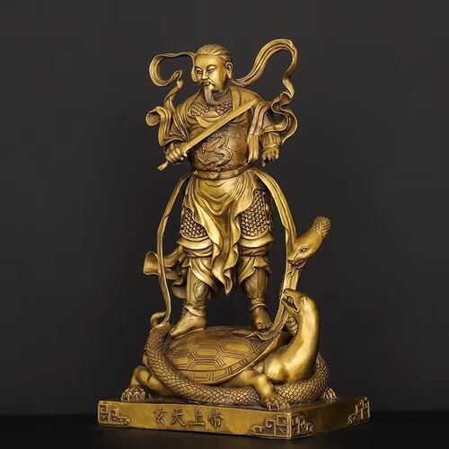 玄天上帝祖师爷客厅摆件纯铜
