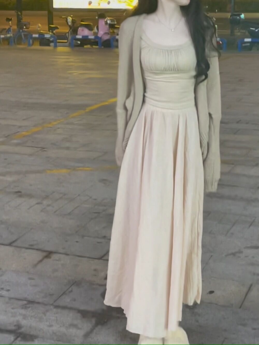 她来了温柔开衫马海毛套装裙