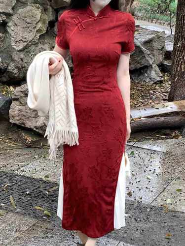 修身结婚订婚聚会旗袍中国风