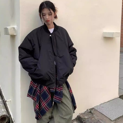 春秋季美式复古拉链飞行员夹克男女休闲百搭情侣高街棒球服外套潮