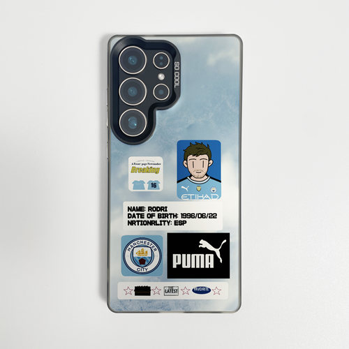 罗德里球星卡适用于三星s24ultra曼城手机壳s23fe磁吸s25+足球s22新款一加11全包12防摔13AC3小众5保护套