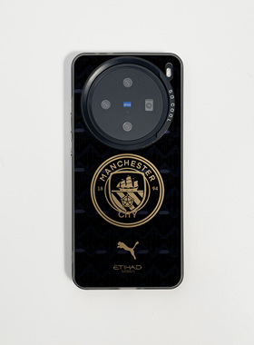 曼城简约队徽黑金适用于vivoX300Pro手机壳X200promini足球X100ultra高级X90S小众x80硅胶S30新款S20/19pro