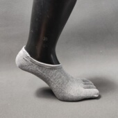 带硅胶五趾分指豆豆鞋 纯棉隐形袜浅口袜子男船袜男士 五指短袜日单