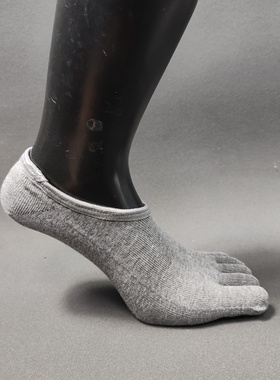 带硅胶五趾分指豆豆鞋纯棉隐形袜浅口袜子男船袜男士五指短袜日单