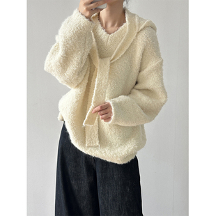 韩式慵懒chic套装女羊毛长袖针织衫披肩两件套欧货减龄搭配一整套