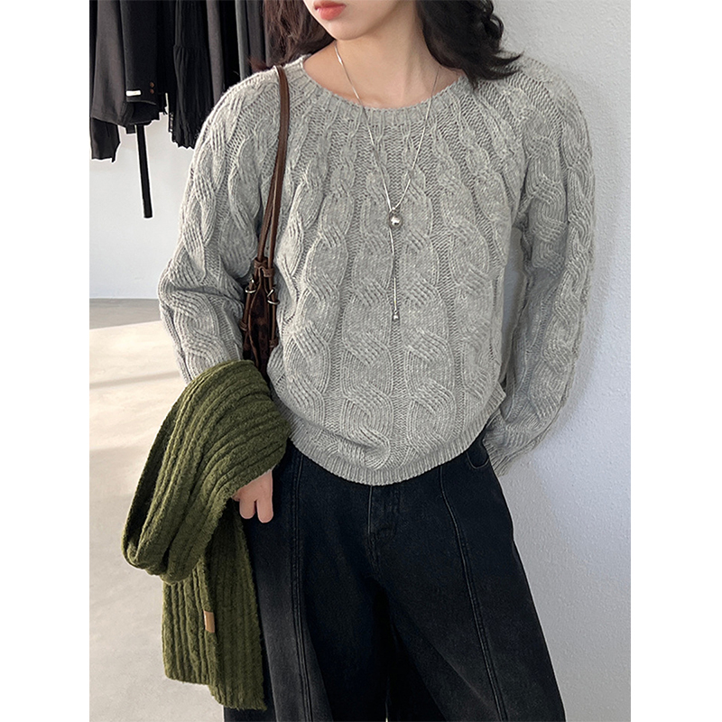 麻花羊毛毛衣女款2025新款小个子