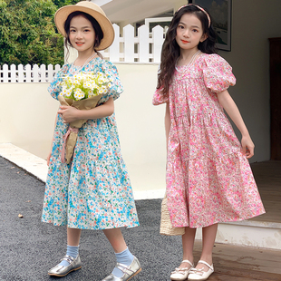 波西米亚童装女童夏装沙滩裙纯棉森系连衣裙中大童女装度假风长裙