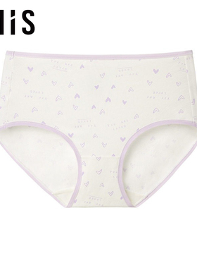 爱美丽棉棉裤爱心印花舒适透气10A抗菌内裤女中腰平角裤IM23CBT1