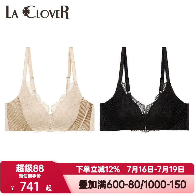 LACLOVER兰卡文寻觅时光系列内衣女全罩杯无钢圈聚拢文胸LC12SY1